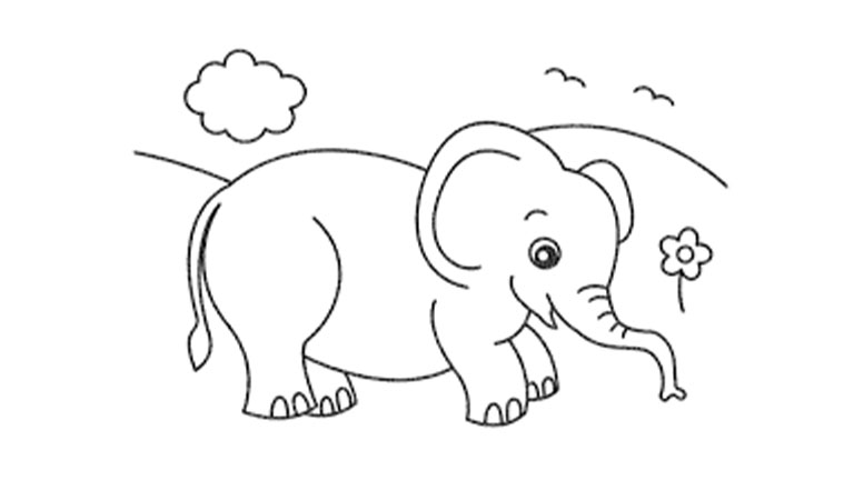 1. Gambar Mewarnai Anak TK Beserta Contohnya Gajah