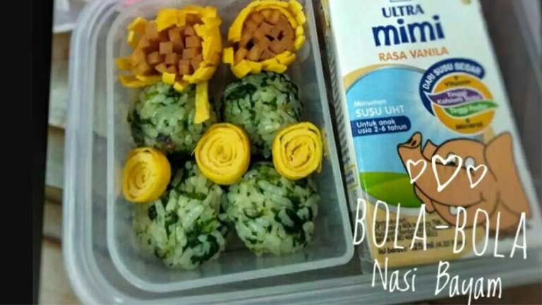 Bola bola Nasi Bayam