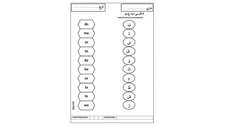 Contoh Soal Memba Huruf Hijaiyah 2