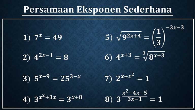 Contoh Soal Persamaan Eksponen