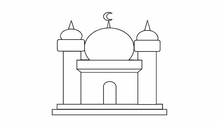 Gambar Mewarnai Masjid 1