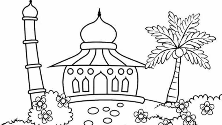 Gambar Mewarnai Masjid 13