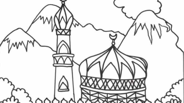 Gambar Mewarnai Masjid 14