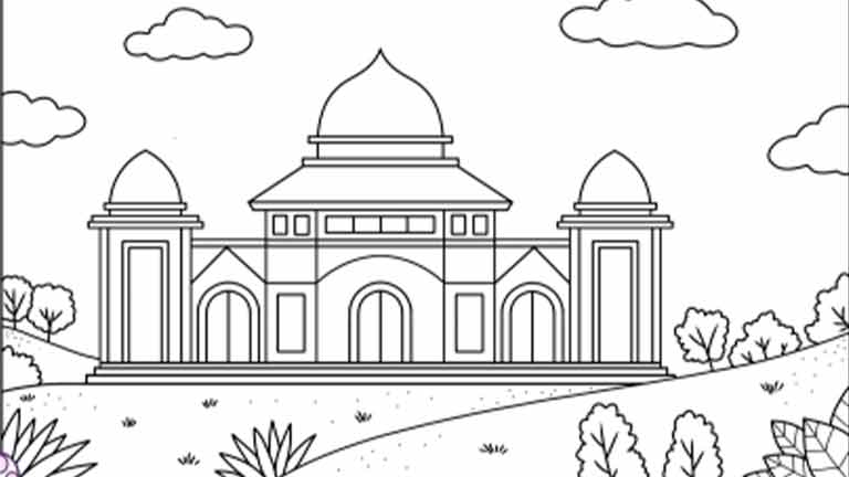 Gambar Mewarnai Masjid 16