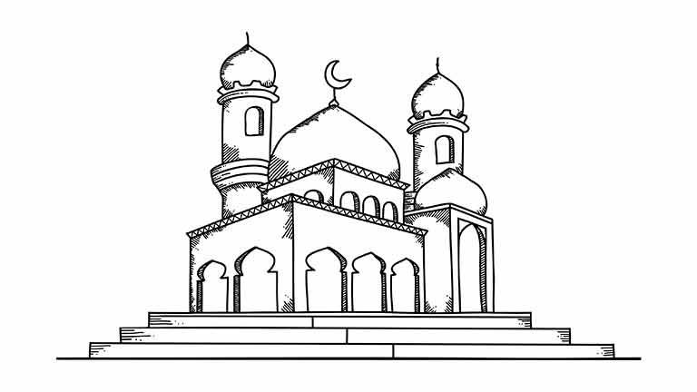 Gambar Mewarnai Masjid 6