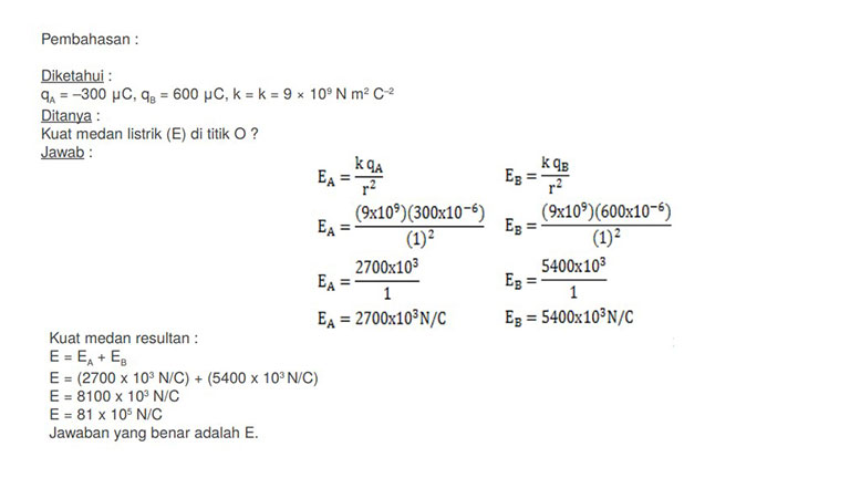Jawaban Contoh Soal Kuat Medan Listrik 1 1