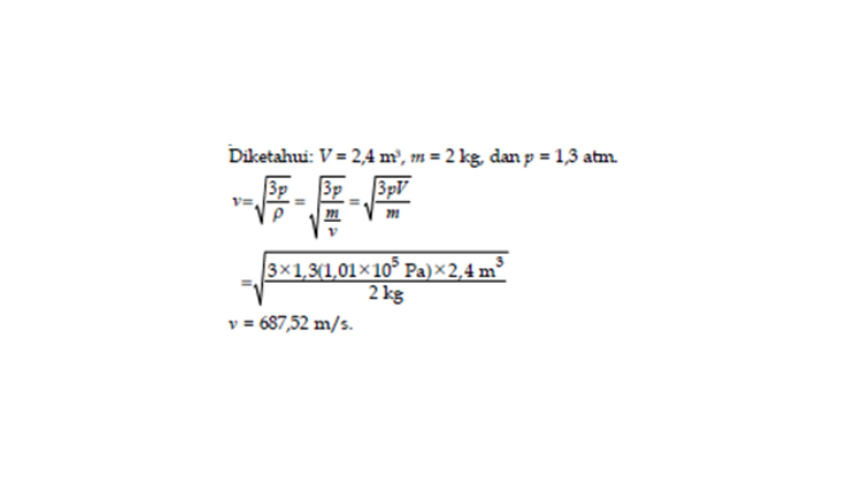 Jawaban Contoh Soal Nomor 9 Tentang Teori Kinetik Gas