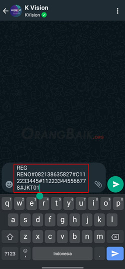 Ketik Format Pesan Aktivasi K Vision Bromo C2000