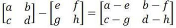 Rumus Operasi Matriks Pengurangan